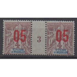 Timbre de collection Saint-Pierre et Miquelon - 0095 Millésime 3 (1893)