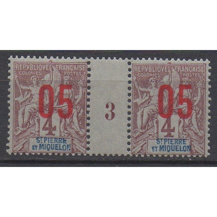 Timbre de collection Saint-Pierre et Miquelon - 0095 Millésime 3 (1893)