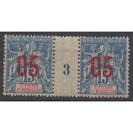 Timbre de collection Saint-Pierre et Miquelon - 0096 Millésime 3 (1893)