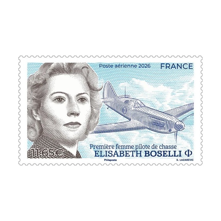Timbre de collection France - Poste Aérienne 102 - Elisabeth Boselli - Première femme pilote de chasse