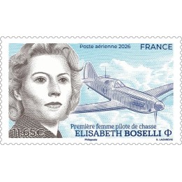 Timbre de collection France - Poste Aérienne 102 - Elisabeth Boselli - Première femme pilote de chasse