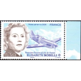 Timbre de collection France - Poste Aérienne 102a - Elisabeth Boselli - Première femme pilote de chasse - Issu Mini Feuille