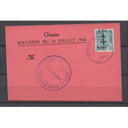 Timbre de collection France - Libération Bourg d'Oisans N°1M sur lettre