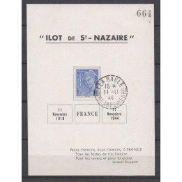 Timbre de collection France - Libération Saint Nazaire sur lettre