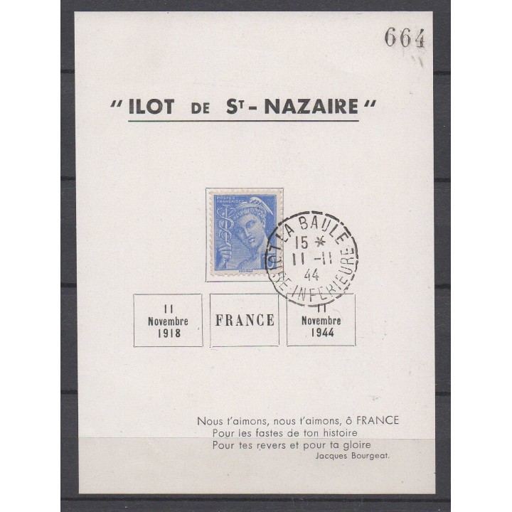 Timbre de collection France - Libération Saint Nazaire sur lettre