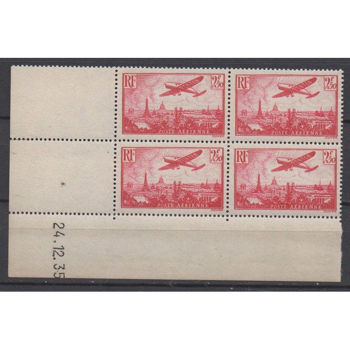 Timbre de collection France - Poste Aérienne 011 Coin Daté (1935)
