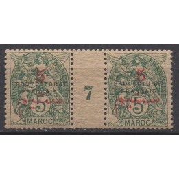 Timbre de collection Maroc - 040 Millesime 7 GC (1917)