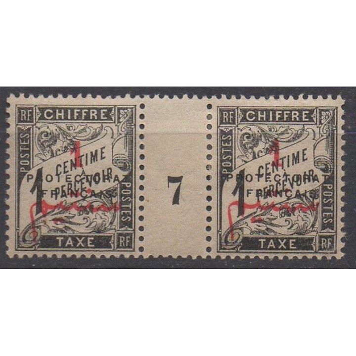 Timbre de collection Maroc - Taxe 17 Millesime 7 (1907)