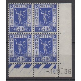 Timbre de collection France - 0324 Coin Daté (1936)