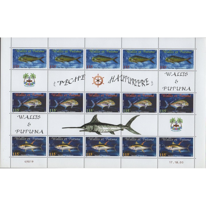 Timbre de collection Wallis et Futuna - 0543 à 0545 - Feuille