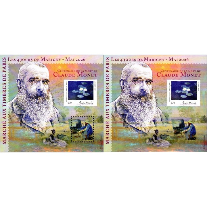 Timbre de collection France - Bloc Marigny 38 - Centenaire de la mort de Claude Monet