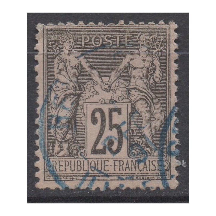 Timbre de collection France - 0097 Cachet à Date Bleu