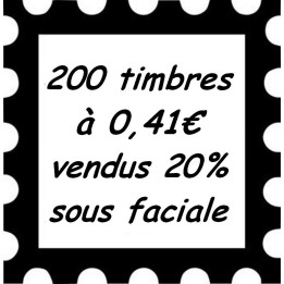 Lot de 200 timbres à 0,41 Euros