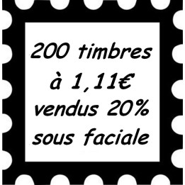 Lot de 200 timbres à 1,11 Euros
