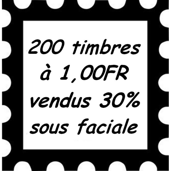 Lot de 200 timbres à 1,00 Francs