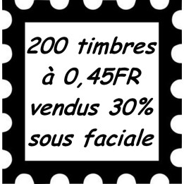 Lot de 200 timbres à 0,45 Franc