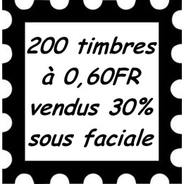 Lot de 200 timbres à 0,60 Franc
