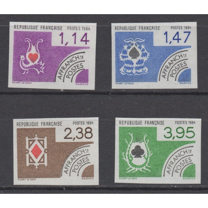 Timbre de collection France - Préoblitéré 182 à 185 Non Dentelé