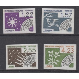 Timbre de collection France - Préoblitéré 186 à 189 Non Dentelé