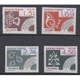 Timbre de collection France - Préoblitéré 194 à 197 Non Dentelé