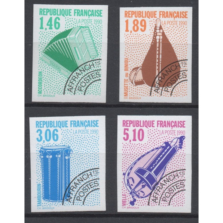 Timbre de collection France - Préoblitéré 206 à 209 Non Dentelé
