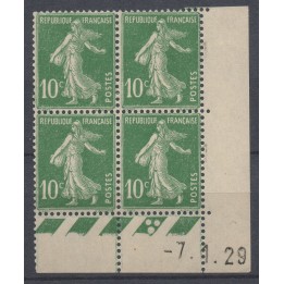Timbre de collection France - 0159 Coin Daté (1929)