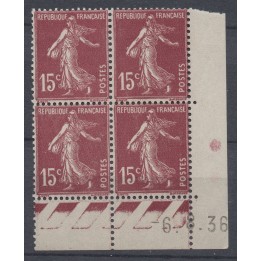 Timbre de collection France - 0189 Coin Daté (1936) - Type II