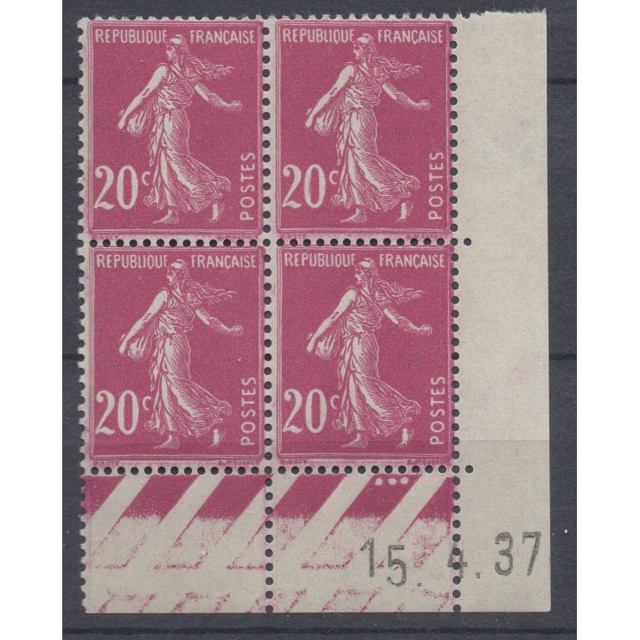 Timbre de collection France - 0190 Coin Daté (1937)