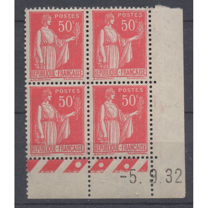 Timbre de collection France - 0283 Coin Daté (1932)
