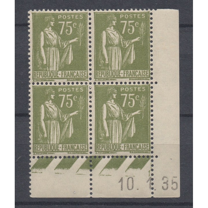 Timbre de collection France - 0284A Coin Daté (1935)
