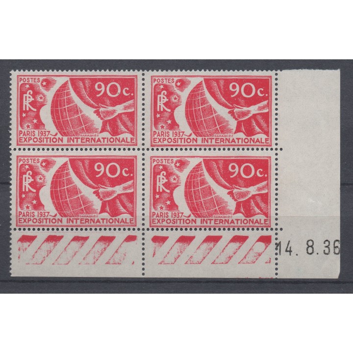 Timbre de collection France - 0326 Coin Daté (1936)