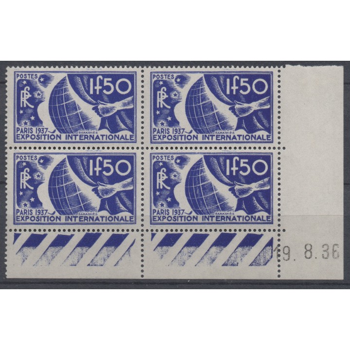 Timbre de collection France - 0327 Coin Daté (1936)