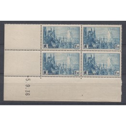 Timbre de collection France - 0328 Coin Daté (1936)