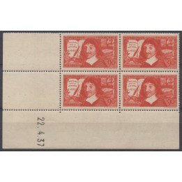 Timbre de collection France - 0341 Coin Daté (1937)
