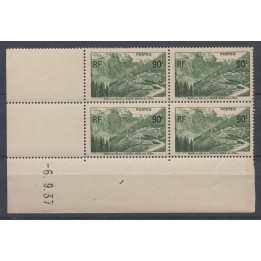 Timbre de collection France - 0358 Coin Daté (1937)