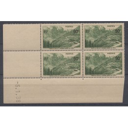Timbre de collection France - 0358 Coin Daté (1938)