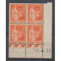 Timbre de collection France - 0359 Coin Daté (1934)