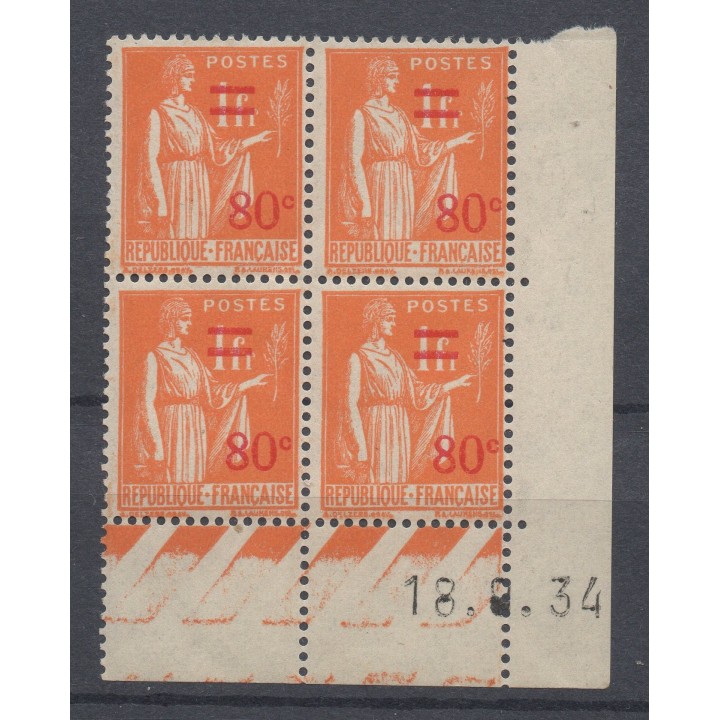 Timbre de collection France - 0359 Coin Daté (1934)