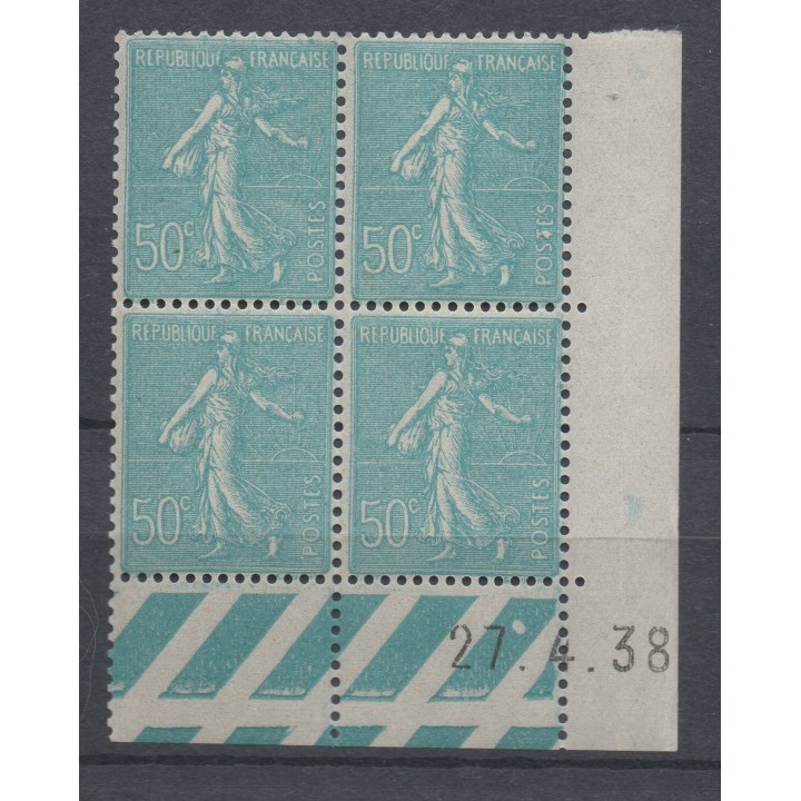 Timbre de collection France - 0362 Coin Daté (1938)
