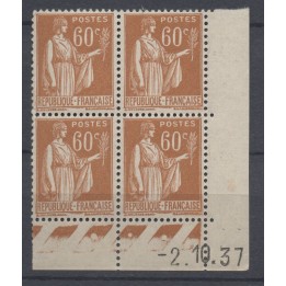 Timbre de collection France - 0364 Coin Daté (1937)