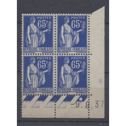 Timbre de collection France - 0365 Coin Daté (1937)