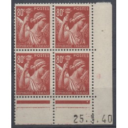 Timbre de collection France - 0431 Coin Daté (1940)