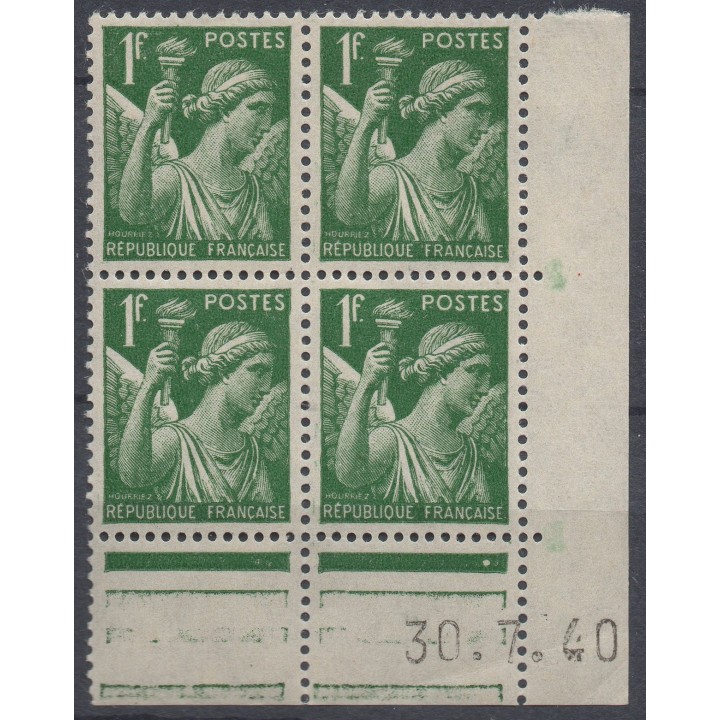Timbre de collection France - 0432 Coin Daté (1940)