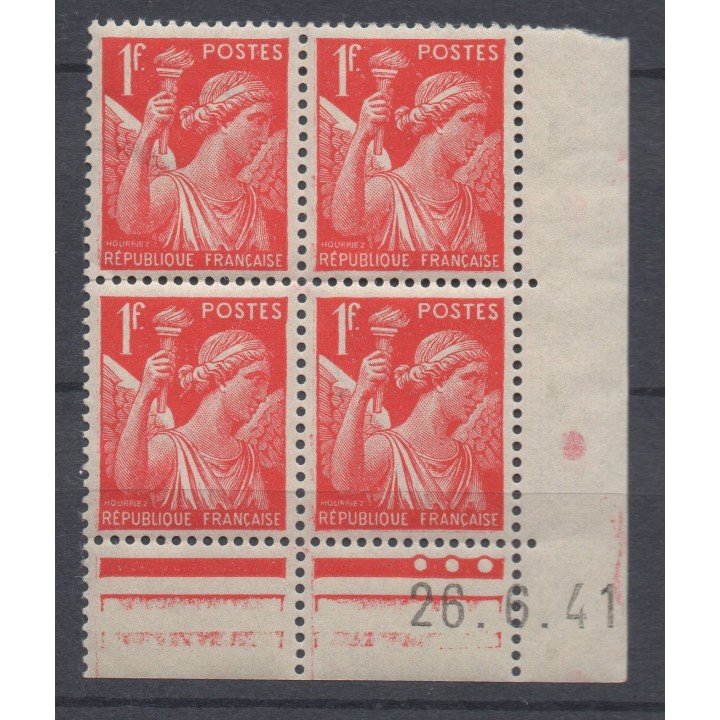 Timbre de collection France - 0433 Coin Daté (1941)