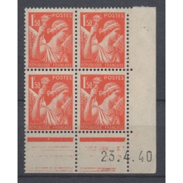 Timbre de collection France - 0435 Coin Daté (1940)