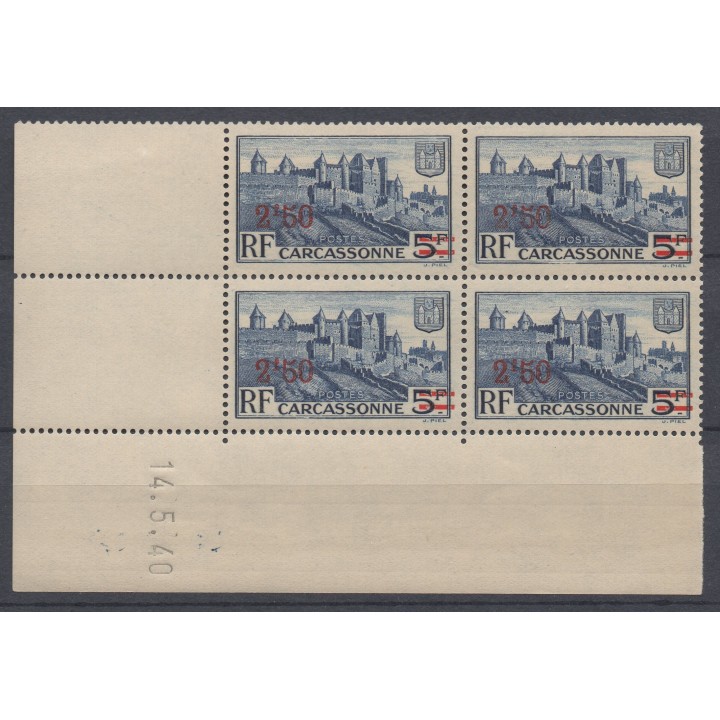 Timbre de collection France - 0490 Coin Daté (1940)