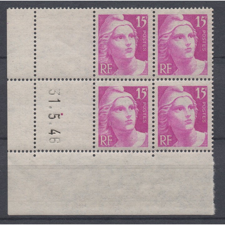 Timbre de collection France - 0727 Coin Daté (1946)