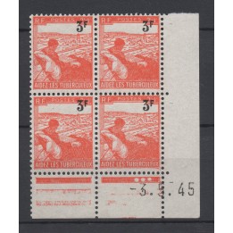 Timbre de collection France - 0750 Coin Daté (1945)