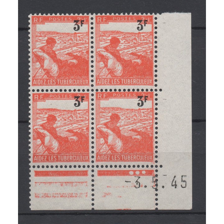 Timbre de collection France - 0750 Coin Daté (1945)