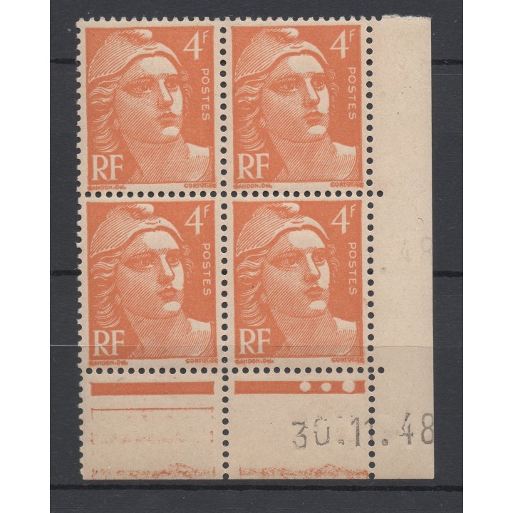 Timbre de collection France - 0808 Coin Daté (1948)